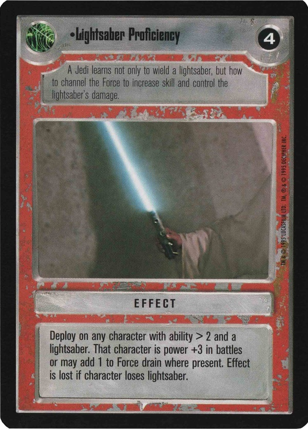 Star Wars CCG (SWCCG) Lightsaber Proficiency Foil