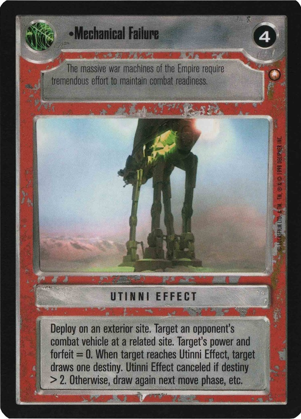 Star Wars CCG (SWCCG) Mechanical Failure Foil