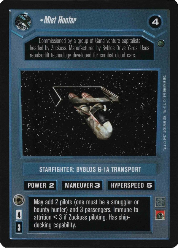 Star Wars CCG (SWCCG) Mist Hunter Foil