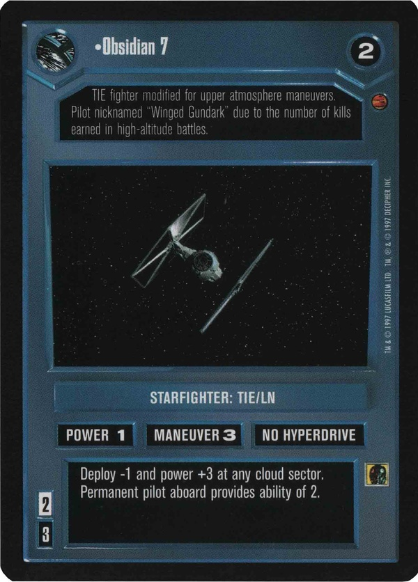 Star Wars CCG (SWCCG) Obsidian 7 Foil