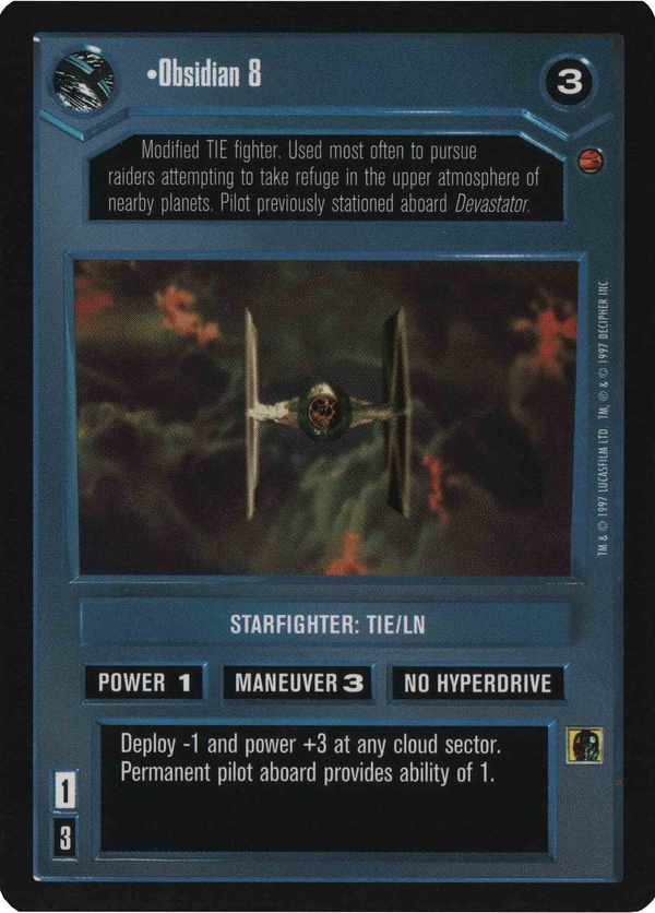 Star Wars CCG (SWCCG) Obsidian 8 Foil