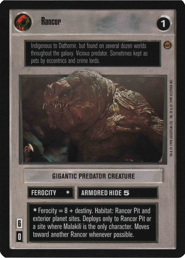 Star Wars CCG (SWCCG) Rancor Foil
