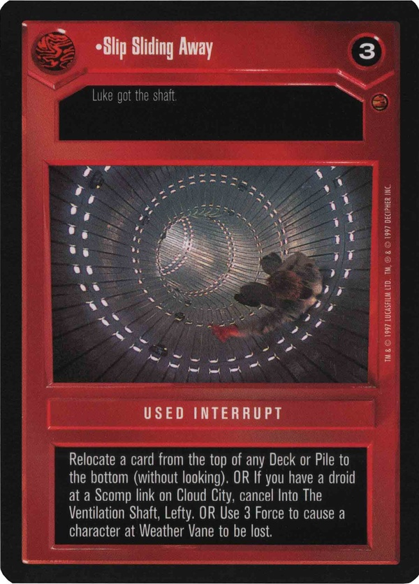 Star Wars CCG (SWCCG) Slip Sliding Away Foil
