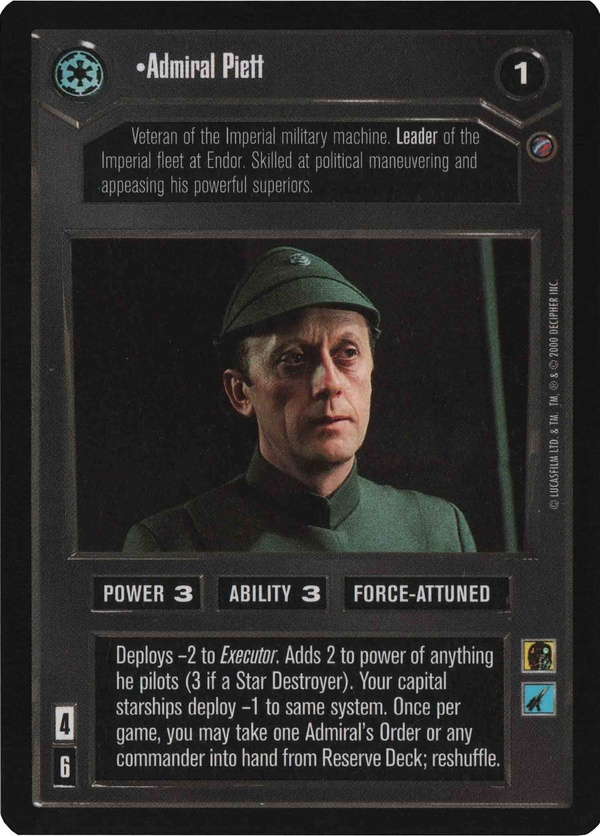 Star Wars CCG (SWCCG) Admiral Piett Foil