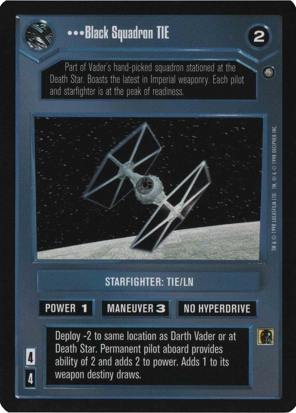 Star Wars CCG (SWCCG) Black Squadron TIE Foil
