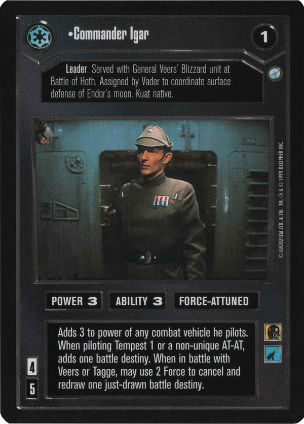 Star Wars CCG (SWCCG) Commander Igar Foil