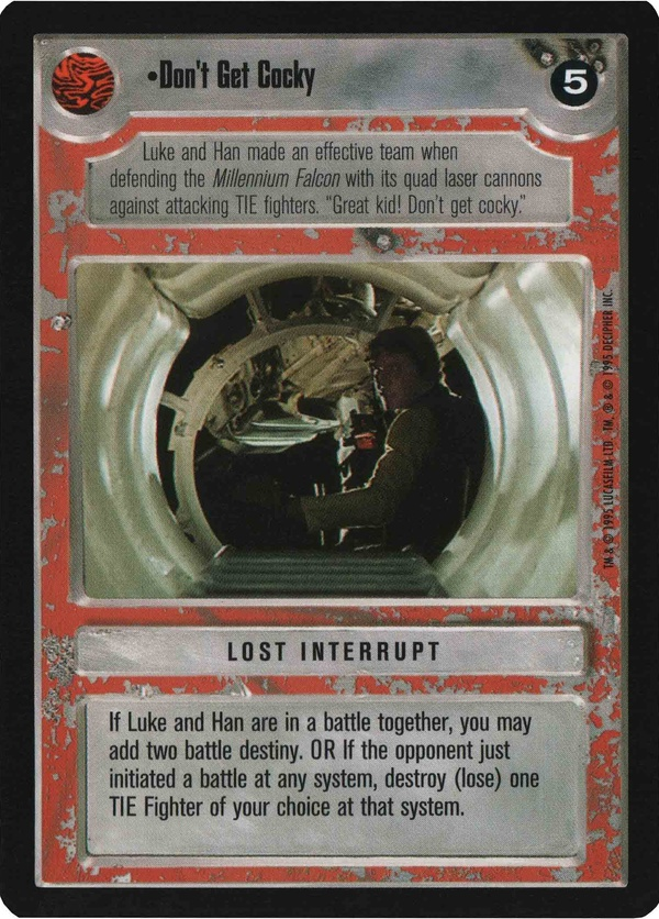 Star Wars CCG (SWCCG) Don't Get Cocky Foil
