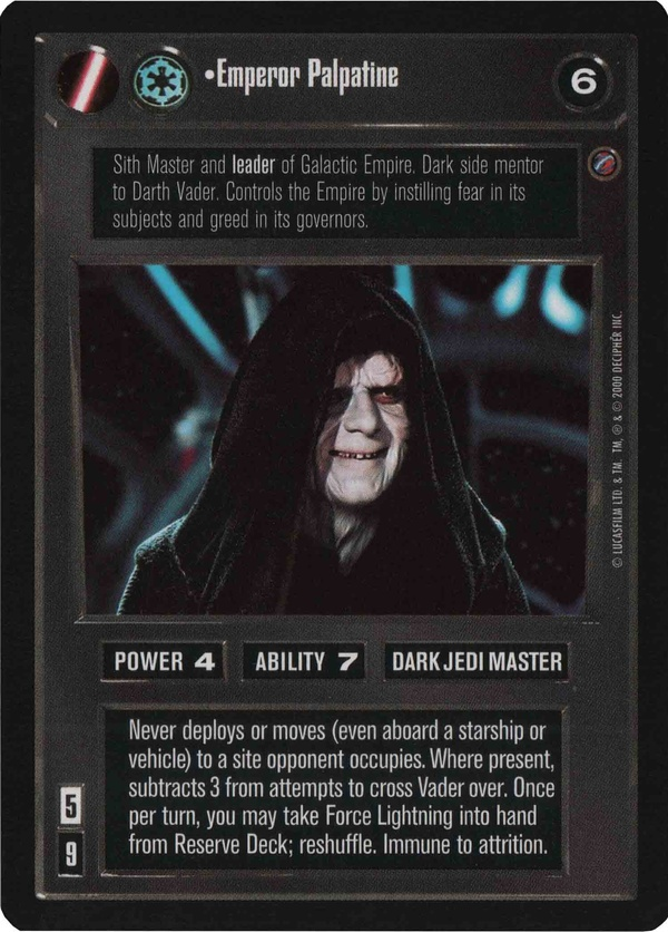 Star Wars CCG (SWCCG) Emperor Palpatine Foil