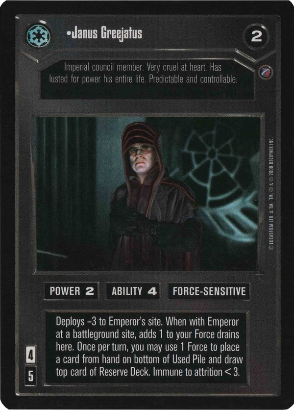 Star Wars CCG (SWCCG) Janus Greejatus Foil