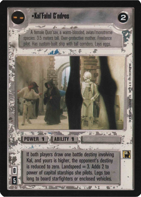 Star Wars CCG (SWCCG) Kal'Falnl C'ndros Foil