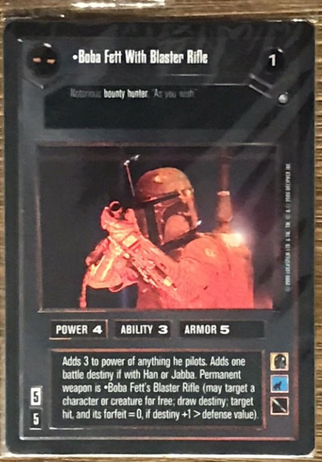 Star Wars CCG (SWCCG) Boba Fett With Blaster Rifle Foil (Sealed)