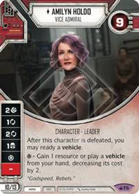 Star Wars Destiny Amilyn Holdo - Vice Admiral (Spark of Hope #75)