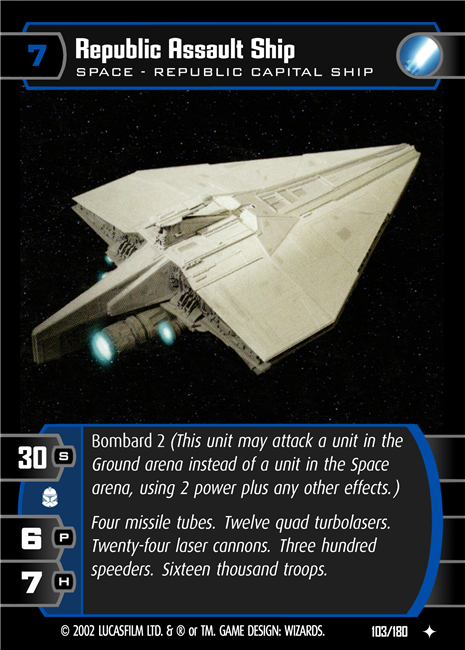 Star Wars TCG Republic Assault Ship (AOTC #103)