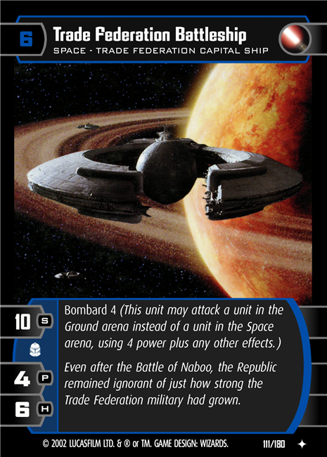 Star Wars TCG Trade Federation Battleship (AOTC #111)