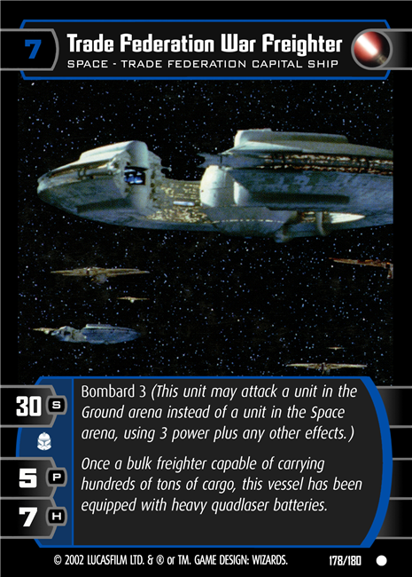 Star Wars TCG Trade Federation War Freighter (AOTC #178)
