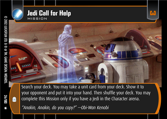 Star Wars TCG Jedi Call for Help (AOTC #24)