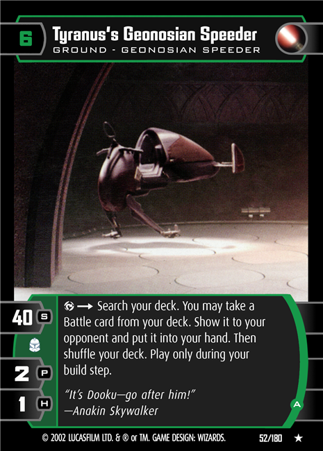 Star Wars TCG Tyranus's Geonosian Speeder (A) (AOTC #52)