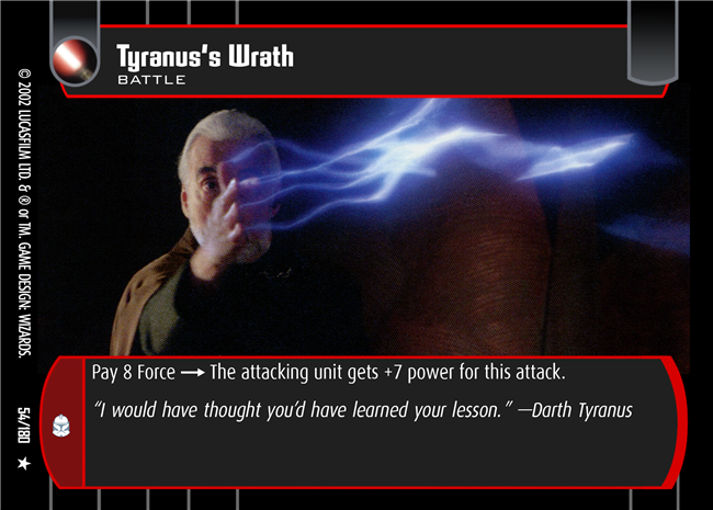 Star Wars TCG Tyranus's Wrath (AOTC #54)