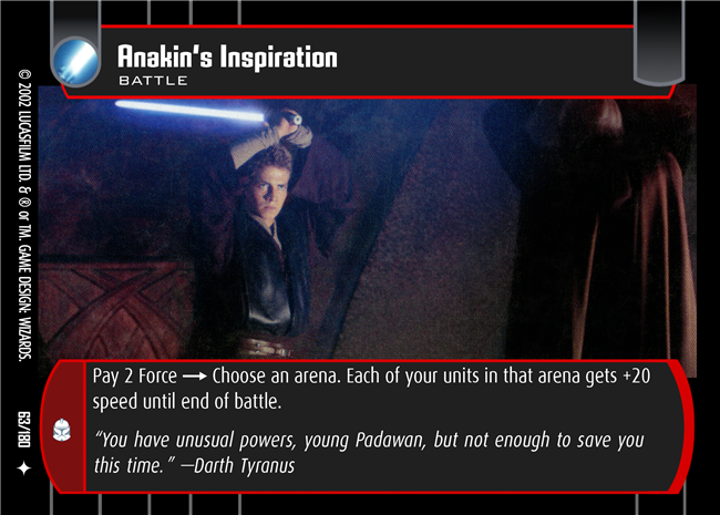 Star Wars TCG Anakin's Inspiration (AOTC #63)
