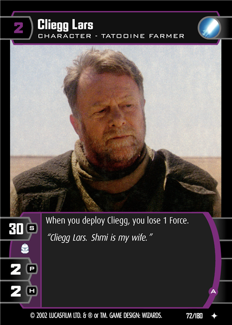Star Wars TCG Cliegg Lars (A) (AOTC #72)