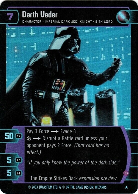 Star Wars TCG Darth Vader Promo Foil (ESB Expansion Preview) - Promo's and Other SWTCG Product
