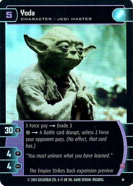 Star Wars TCG Yoda Promo Foil (ESB Expansion Preview) - Promo's and Other SWTCG Product