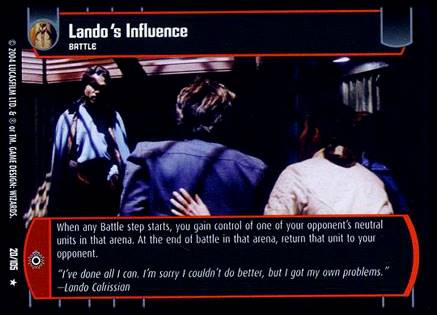 Star Wars TCG Landos Influence (RAS #20) - Rogues & Scoundrels (TCG)
