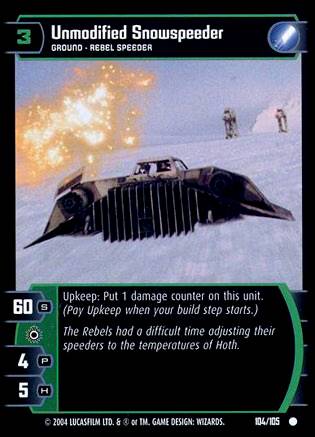 Star Wars TCG Unmodified Snowspeeder (RAS #104) - Rogues & Scoundrels (TCG)