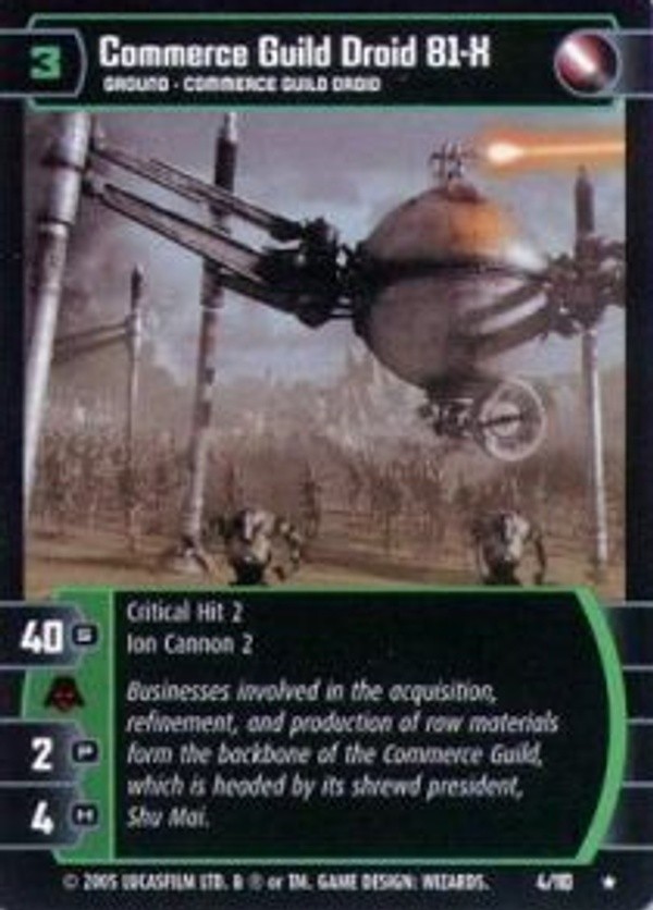 Star Wars TCG Commerce Guild Droid 81-X (ROTS #4) FOIL - Revenge of the Sith (ROTS)