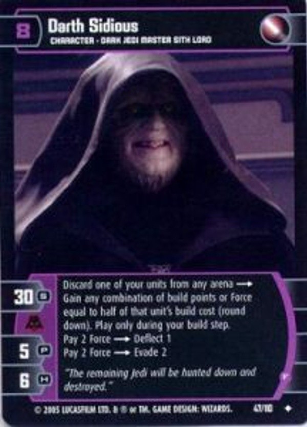 Star Wars TCG Darth Sidious F (ROTS #47) FOIL - Revenge of the Sith (ROTS)