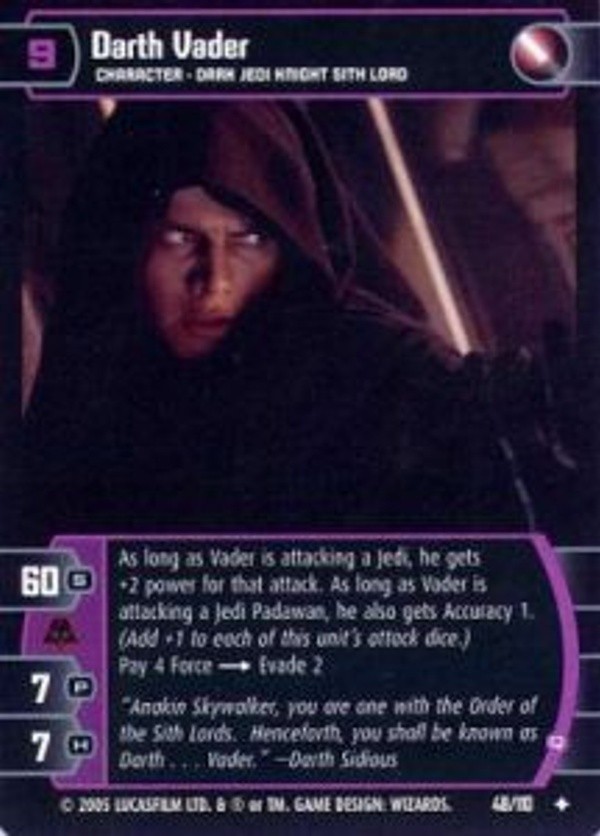 Star Wars TCG Darth Vader Q (ROTS #48) FOIL - Revenge of the Sith (ROTS)