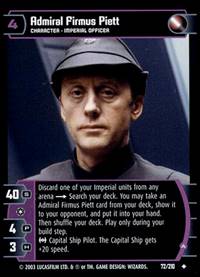 Star Wars TCG Admiral Firmus Piett A (ESB #72) - The Empire Strikes Back (TCG)