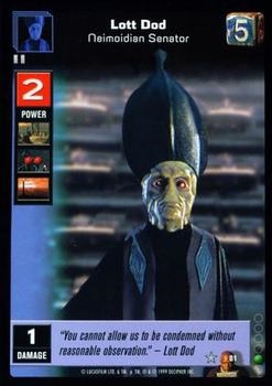 Young Jedi CCG Lott Dod - Neimoidian Senator (Foil) - Jedi Council (FOILS)