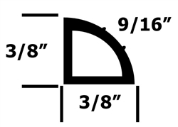 BA-375185 Quarter Round Door Seal W/Ridges