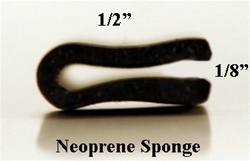 BA-925185 Black 1/2" Neoprene Sponge U-Channel 25 Ft Package