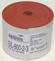 SIL-800-2-3 Red Silicone Sheet 1/8" x 3" x 9Ft - Firewall Forward | Brown Aircraft Supply