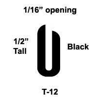 T-12 Black 1/2" U-Channel 25 Ft Package - Rubber Aircraft Seals | Brown Aircraft Supply