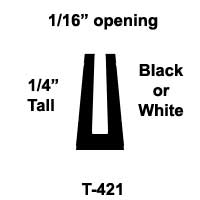 T-421 Black or White 1/4" U-Channel 25 Ft Package | Brown Aircraft Supply
