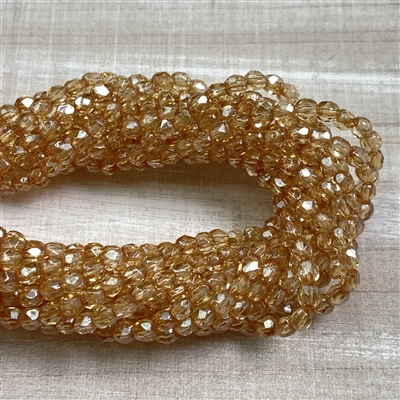 kelliesbeadboutique.com | 3mm Firepolish Lustre Trans Champagne