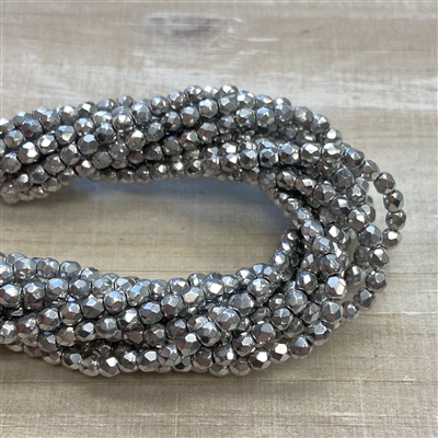 kelliesbeadboutique.co | 3mm Silver Firepolish Beads