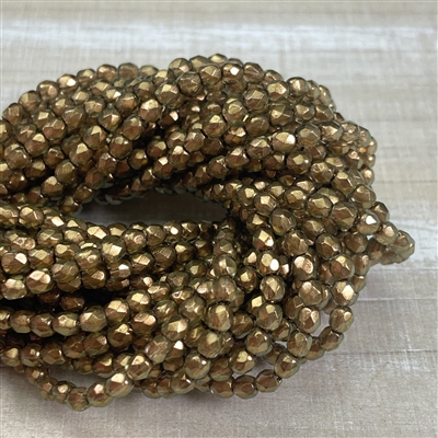 kelliesbeadboutique.com | 3mm Firepolish Halo Linen Beads