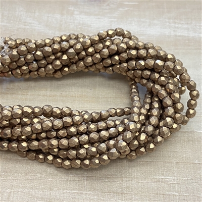 kelliesbeadboutique.com | 3mm Saturated Metallic Hazelnut Firepolish Beads