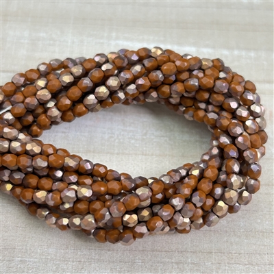 3mm Firepolish Matte Apollo Umber Beads