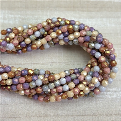 3mm Firepolish Opaque Luster Mix Beads