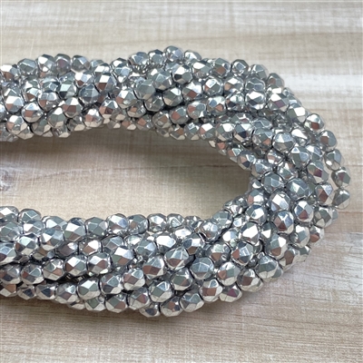 kelliesbeadboutique.com | 4mm Firepolish Silver