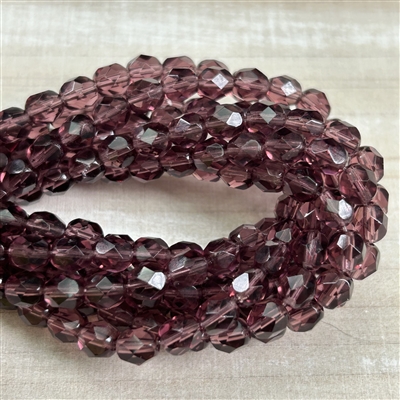 kelliesbeadboutique.com | 6mm Firepolish Amethyst