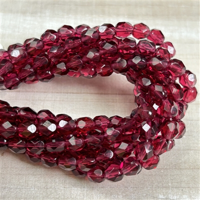 kelliesbeadboutique.com | 6mm Firepolish Fuchsia