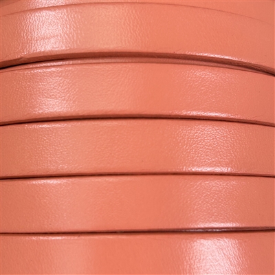 kelliesbeadboutique.com | 10mm Flat Candy Coral Leather