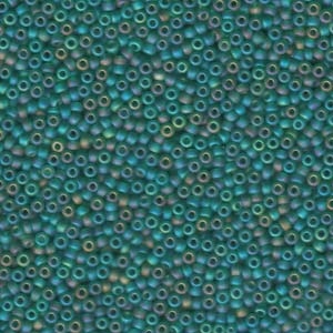 kelliesbeadboutique.com | 11/0 Miyuki Matte Transp. Dark Green AB Seed Beads