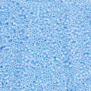 kelliesbeadboutique.com | 11/0 Miyuki Matte Transp Light Blue AB Seed Beads